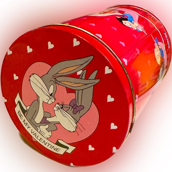 VTG 1990 LOONEY TUNES BUGS BUNNY BRACHS VALENTINE TIN WARNER BROS no chocolate - Picture 6 of 11